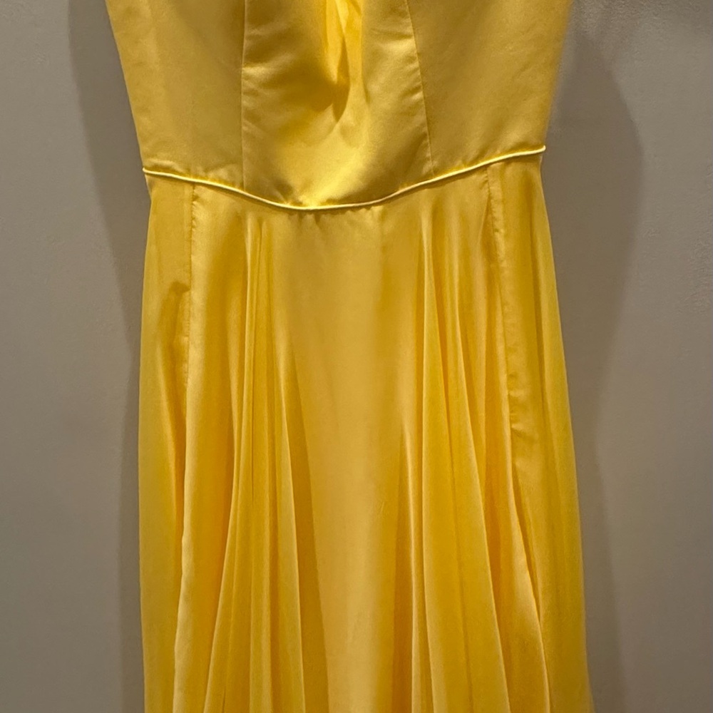 Sherri Hill Bright Yellow Satin Dress